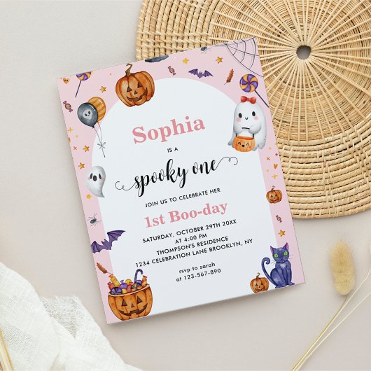 BUDGET Arch Pink Spooky Een 1e Halloween Verjaarda