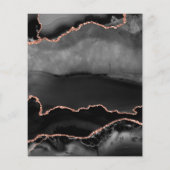 Budget Arch Zwart Roos Gold Agaat Bruiloftsuitnodi (Achterkant)