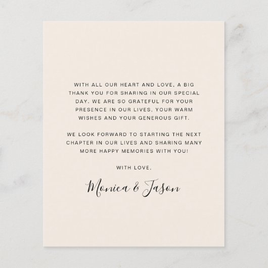 Budget Arched Photo Cream Wedding Hartelijk dank (Achterkant)