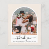 Budget Arched Photo Cream Wedding Hartelijk dank (Voorkant)