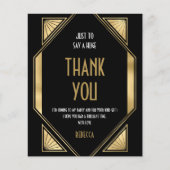 Budget Art Deco 70th Birthday Gold Black Hartelijk (Voorkant)