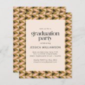 Budget Art Deco Blush en Gold Graduation Party (Voorkant / Achterkant)