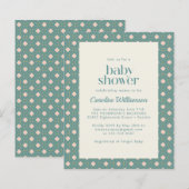 Budget Art Deco Geometric Blauwgroen Roze Baby sho (Voorkant / Achterkant)