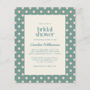 Budget Art Deco Geometric Blauwgroen Roze Vrijgeze