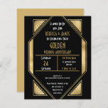 Budget Art Deco Golden Wedding Jubileum Uitnodigen<br><div class="desc">Art Deco Golden Wedding Jubileum Invitation. Een budgetprijs voor KLEINE 4, 5 x 5, 6 inch. Verkrijgbaar in een SEMI GLOSS 110 lb KAART STOCK dat de standaardoptie is (aanbevolen voor uitnodigingen, vergelijkbaar met de dikte van een briefkaart) OF een SATIN FINISH 80 lb THINER PAPER STOCK (ideaal voor behuizingen)....</div>