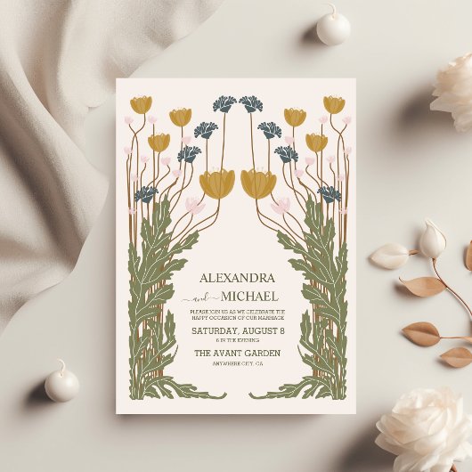 Budget Art Nouveau Bruiloft met Vintage Bloemen