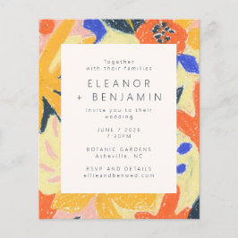 Budget Artsy Abstract Botanical Fun Wedding Invite