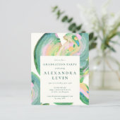 Budget Artsy Abstract Green Swirl Gradul Party (Staand voorkant)