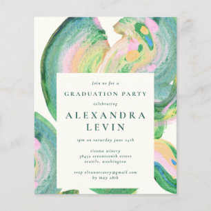 Budget Artsy Abstract Green Swirl Gradul Party