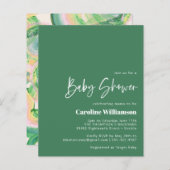 Budget Artsy Abstract Groene Waterverf Baby shower (Voorkant / Achterkant)