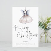 Budget Artsy Fairy Minimalist Merry kerstKaart (Staand voorkant)