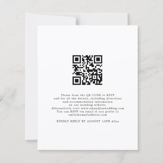 Budget Artsy Script QR Code Weddenschap (Achterkant)