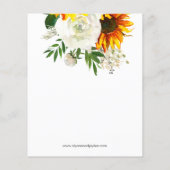 Budget Artsy Sunflower Floral repesal Dinner Flyer (Achterkant)