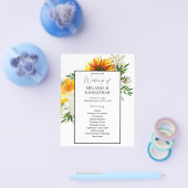 Budget Artsy Sunflower Floral Wedding Ceremony Flyer (Enkel)