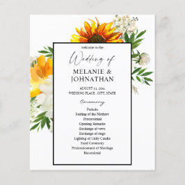 Budget Artsy Sunflower Floral Wedding Ceremony Flyer