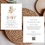 Budget Astronaut Bear QR Code Boy Baby Shower