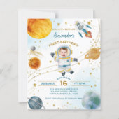 Budget Astronaut Boy Space 1st Birthday Photo (Voorkant)