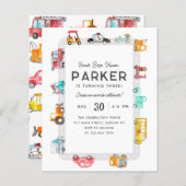 Budget Auto's Straat Kinder Vervoer Verjaardag (Voorkant / Achterkant)