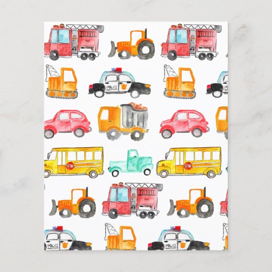 Budget Auto's Straat Kinder Vervoer Verjaardag (Achterkant)