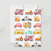 Budget Auto's Straat Kinder Vervoer Verjaardag Notitiekaartje (Achterkant)