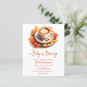 Budget Autumn A Baby is Brewing Baby Shower Invite (Staand voorkant)
