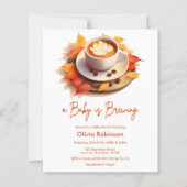 Budget Autumn A Baby is Brewing Baby Shower Invite (Voorkant)