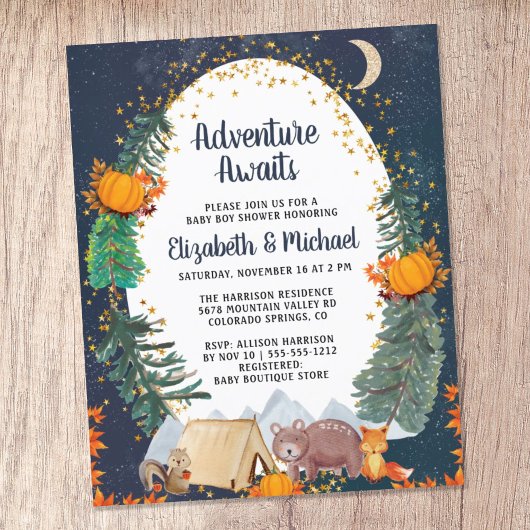 Budget Autumn Adventure Woodland Baby shower