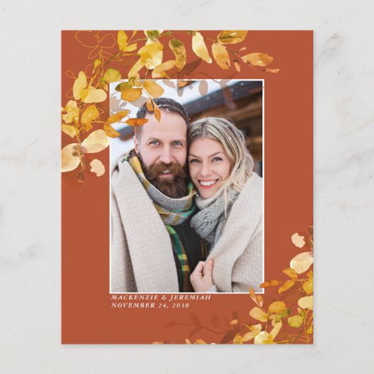 BUDGET Autumn Botanische Foto slaat de datum op Flyer (Voorkant)
