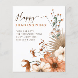 Budget Autumnal Florals Happy Thanksgiving card