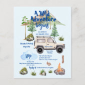 Budget Avontuur Baby shower Waterverf Camper (Voorkant)