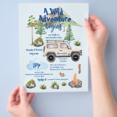 Budget Avontuur Baby shower Waterverf Camper Flyer (Hand)