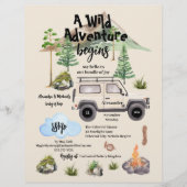 Budget Avontuur Baby shower Waterverf Camper Flyer (Voorkant)