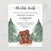 Budget Avontuur Bos Baby Shower Uitnodiging (Voorkant)