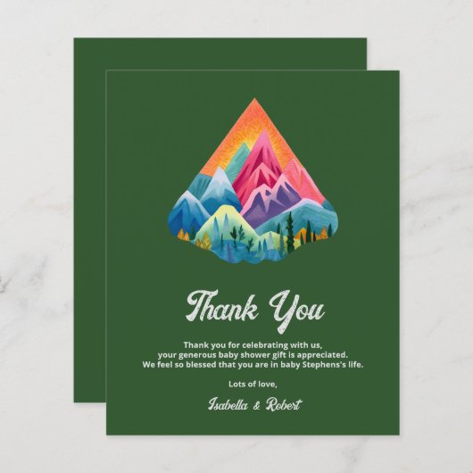 Budget avontuur wacht op Baby shower Dank u (Voorkant / Achterkant)