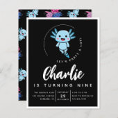 Budget Axolotl Birthday Party Invitation (Voorkant / Achterkant)