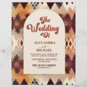 Budget Aztec Tribal Bruin Etnisch Western Huwelijk Flyer (Voorkant)