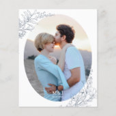 BUDGET Azure Ivoor Floral Monogram Foto Bruiloft (Achterkant)