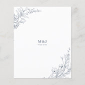 BUDGET Azure Ivoor Floral Wreath Monogram Bruiloft (Achterkant)