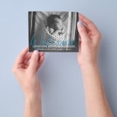 Budget B&W Blue Mul Photo Birth Announce Flyer (Hand)