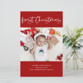 Budget Baby 1e kerstfeestdag Foto platte Kaart (Staand voorkant)