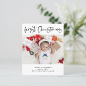 Budget Baby 1e kerstfoto Small Flat Kaart (Staand voorkant)