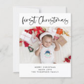Budget Baby 1e kerstfoto Small Flat Kaart (Voorkant)