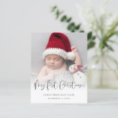Budget Baby 1e Kerstnaam Datum Foto Overlay (Staand voorkant)