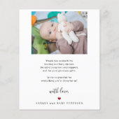 Budget baby 2 foto's script bedankkaart (Achterkant)