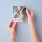 Budget baby 2 foto's script bedankkaart flyer (Hand)