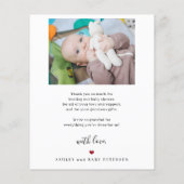 Budget baby 2 foto's script bedankkaart flyer (Achterkant)
