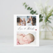 Budget baby 3 foto collage bedankkaart (Staand voorkant)