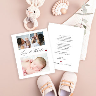 Budget baby 3 foto collage bedankkaart