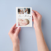 Budget baby 3 foto collage bedankkaart flyer (Hand)