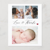 Budget baby 3 foto collage bedankkaart flyer (Voorkant)